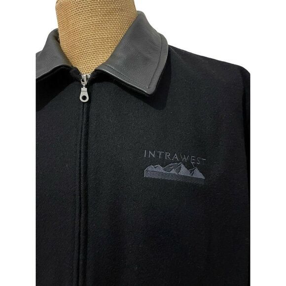 BISHOP Men's Bomber Jacket Canadian‎ Wool Leather Trim Whistler Creek Size Large - Picture 5 of 9